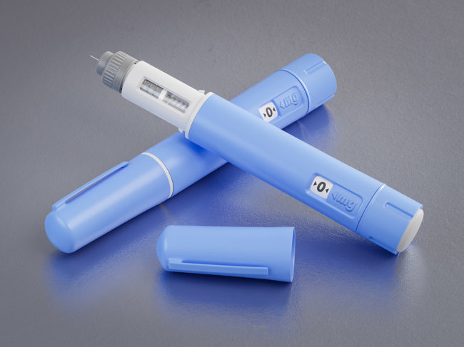Blue injector pens
