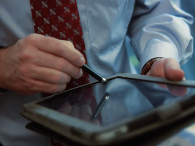 Physician using an Ipad