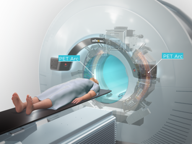 Illustration of patient undergoing treatment with Reflexion X1