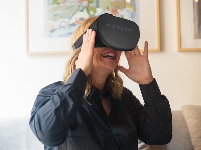 Woman wearing VR headset