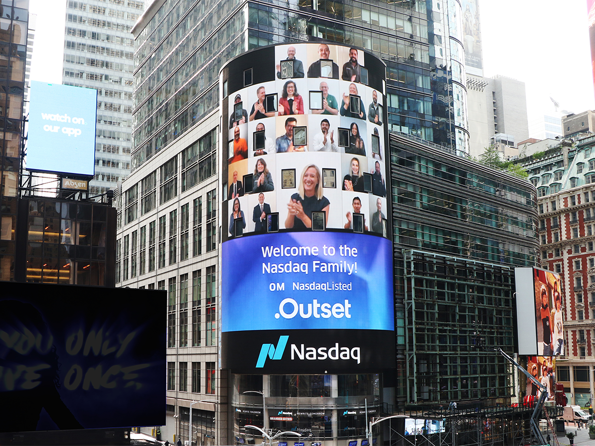 Nasdaq welcomes Outset on signboard in New York