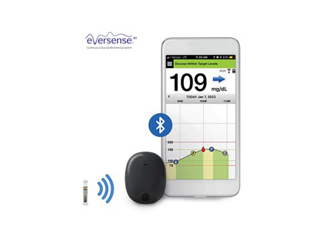 Eversense E3 sensor, reader and mobile app