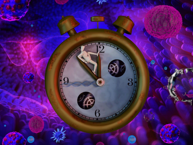 Pan-Cancer illustration showing molecular clock in cells