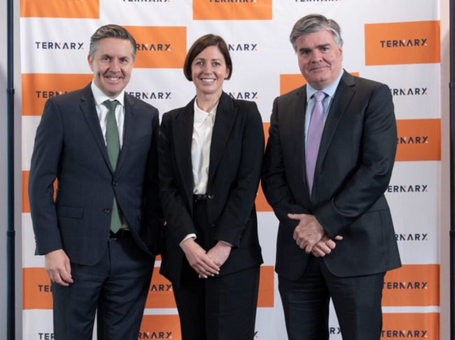 Health Minister Mark Butler, Ternarx CEO Joanne Boag and WEHI Director Ken Smith