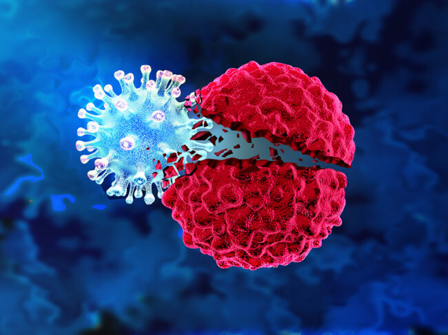 Oncolytic virus concept illustration