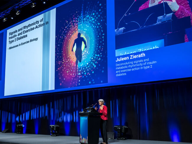 Juleen Zierath on stage at EASD 2024