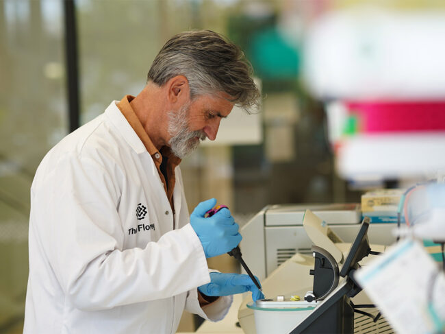 Justin Rubio working in the lab