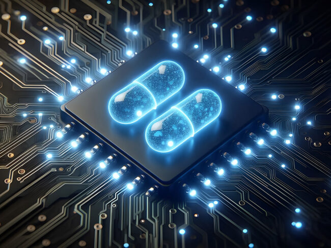 Digital pills on a circuit board