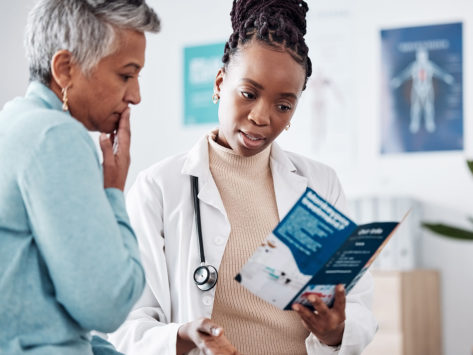 Female doctor and patient