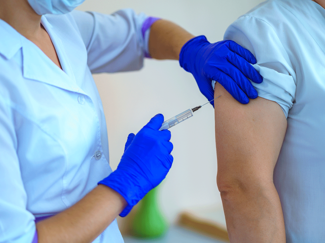 Patient receiving vaccine