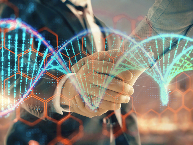 Handshake with DNA, molecules