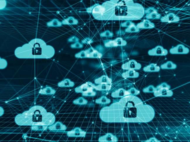 Cloud/cybersecurity illustration