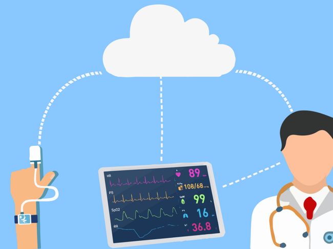 Remote patient monitoring concept illustration