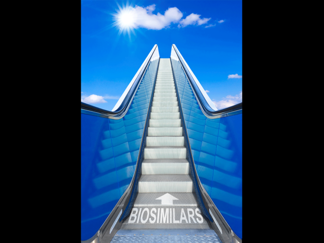 Biosimilar escalator illustration