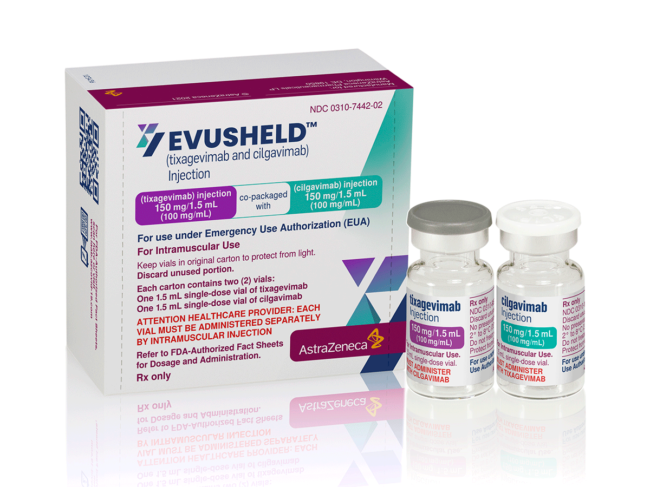 Evusheld carton and vials