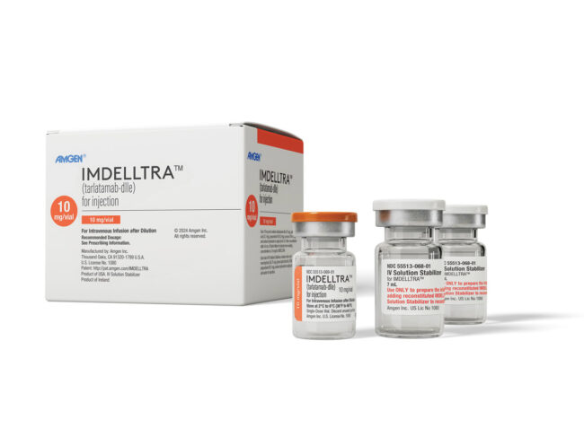 Imdelltra vials and product packaging