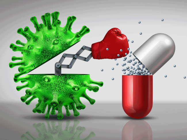 Bacteria punching antibiotic capsule