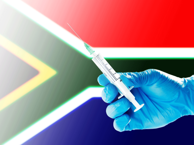 South African flag and syringe
