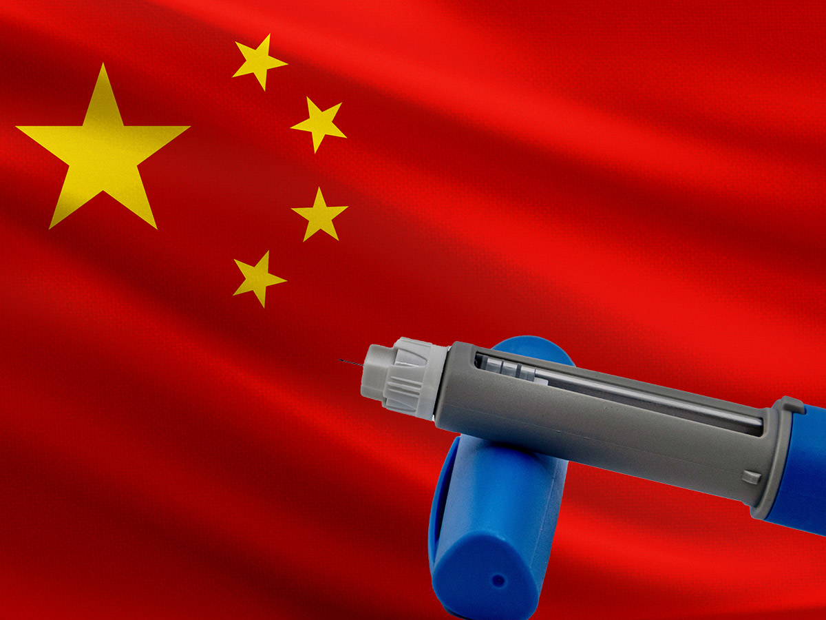 China flag and autoinjector pen