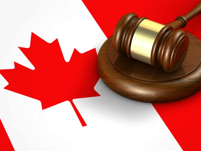 Canadian flag, gavel