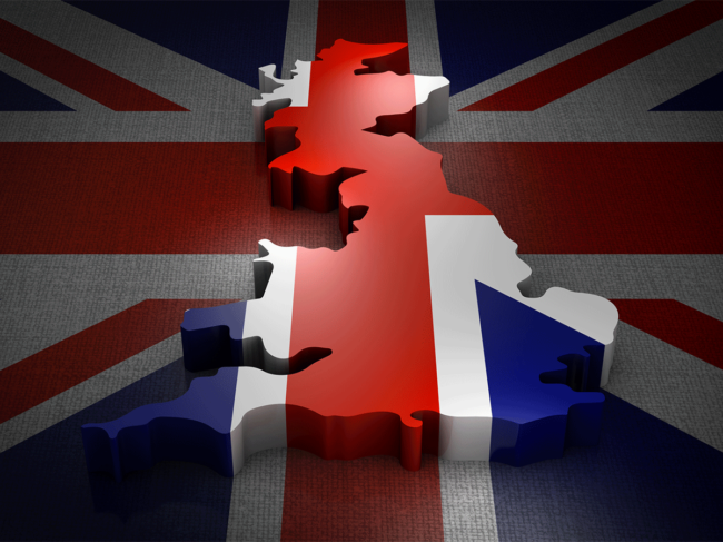 United Kingdom flag, map