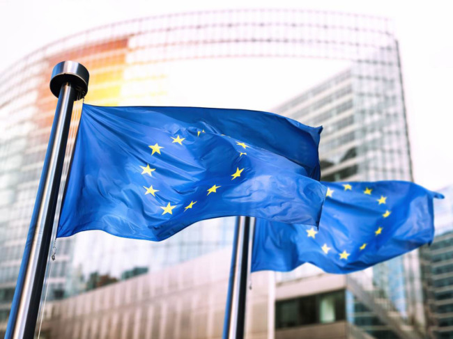 EU flags at EC building