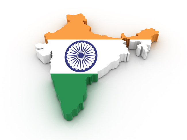 Map, flag of India