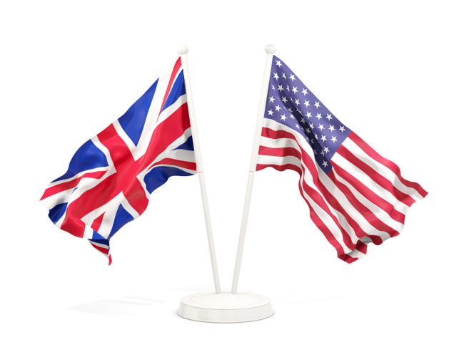 British and U.S. flags