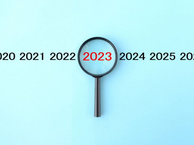 List of years with magnifying glass on 2023