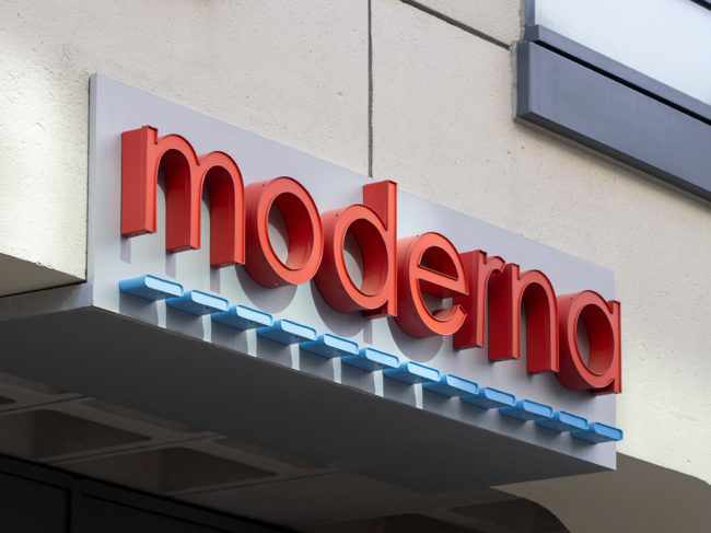 Moderna signage 