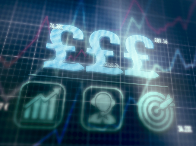 British pound and financial chart