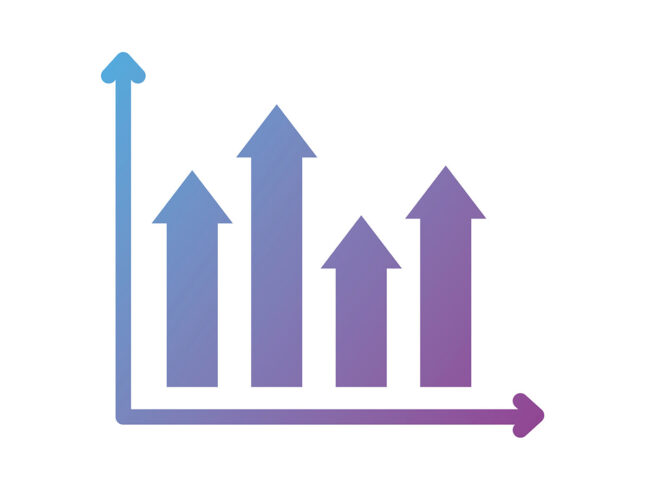 Chart of arrows pointing upward