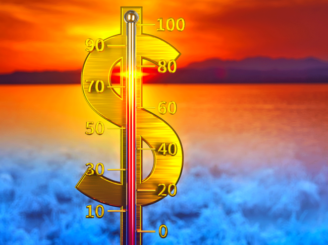Dollar sign thermometer