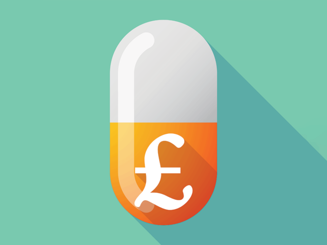 Pill with British pound sign