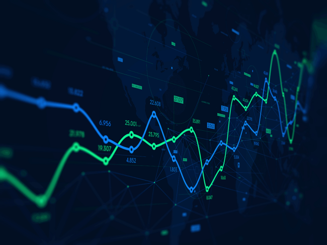 Financial line chart