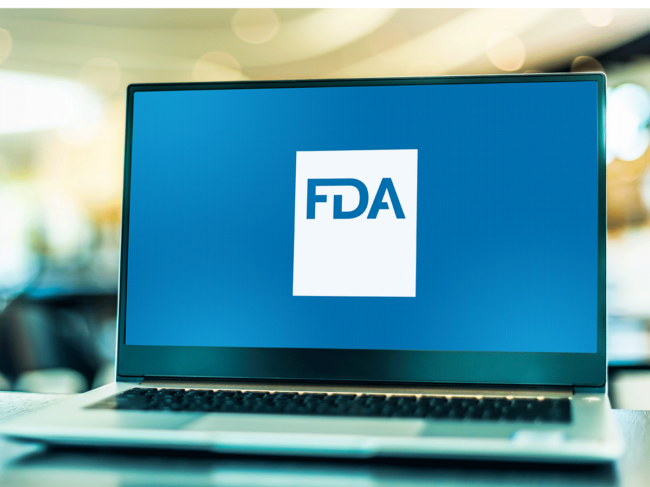 Laptop displaying FDA logo