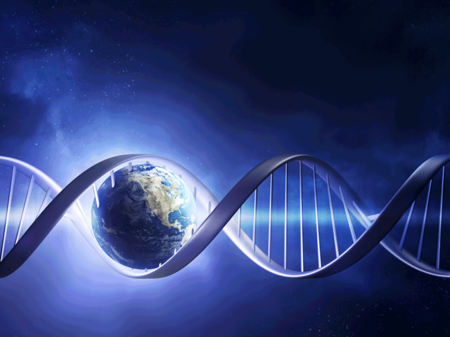 Globe in DNA helix