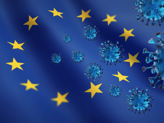 European Union map and coronavirus
