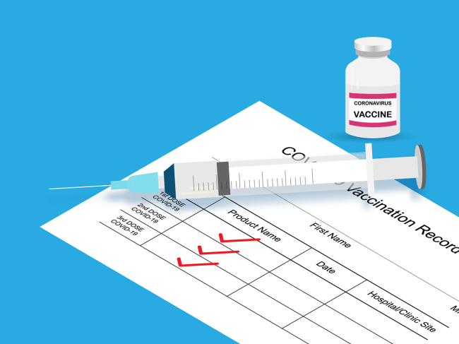 COVID-19 three-dose vaccine illustration