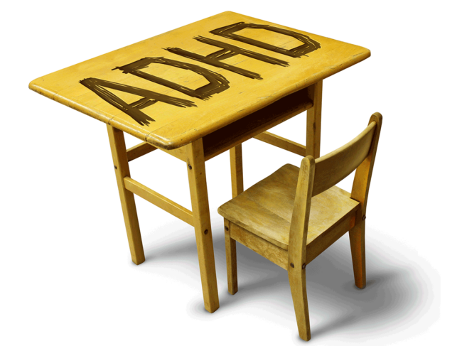 ADHD carved into desktop