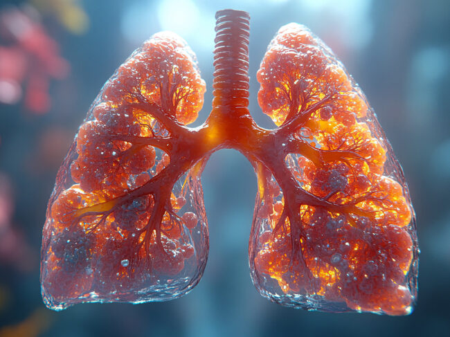 AI-generated depiction of lungs affected by cystic fibrosis